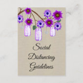 麻の紫の花模様のメイソンジャー安全対策 エンクロージャーカード (正面)