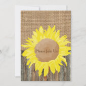 麻の葉と古びた木とひまわりの招待状テンプレート 招待状 (正面)