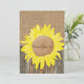 麻の葉と古びた木とひまわりの招待状テンプレート 招待状 (スタンド正面)