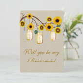 麻の葉のクラフトイエロー メイソンジャー 花嫁のカード 招待状 (スタンド正面)