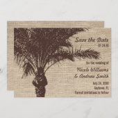 麻の葉のパームツリー ブラウン セーブ・ザ・デートのお知らせ セーブザデート (正面/裏面)