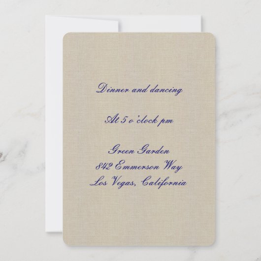 麻の葉のブルー メイソンジャー 受付カード 招待状 (裏面)