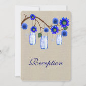 麻の葉のブルー メイソンジャー 受付カード 招待状 (正面)