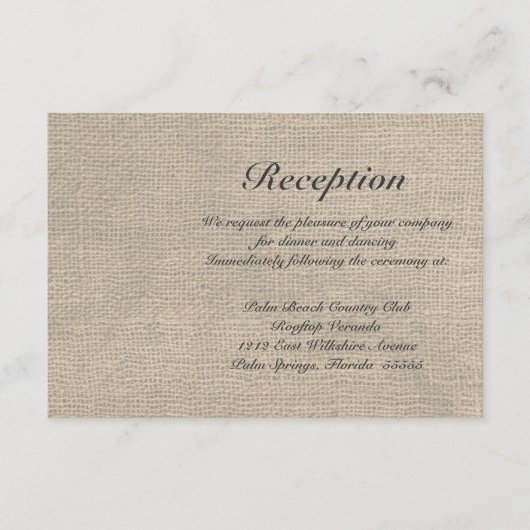 麻の葉のラスティックウェディング RSVP カード (正面)