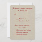 麻の葉の素朴な赤いメイソンジャー返信カード 招待状 (裏面)