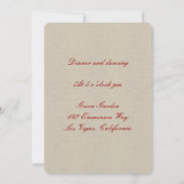 麻の葉の飾りが付いた素朴な赤いメイソンジャー　受付カード 招待状 (裏面)