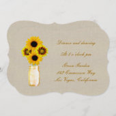 麻の葉の黄色いメイソンジャー　レセプションカード　ラスティック 招待状 (正面/裏面)