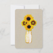 麻の葉の黄色のメイソンジャー テーブルプレイスカード 招待状 (裏面)