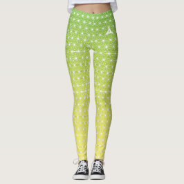 麻の葉アサノハ 日本の|伝統的 KIMONO レギンス