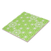 麻の葉模様または星柄、ライトライムグリーン タイル (側面)