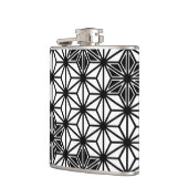 麻の葉模様 - 白と黒 フラスク (左)