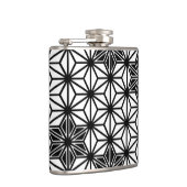 麻の葉模様 - 白と黒 フラスク (右)