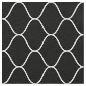 麻の葉模様 - 黒地に白 ファブリック (クローズアップ)