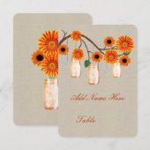 麻の葉 オレンジ メイソンジャー テーブルプレースカード 招待状 (正面/裏面)