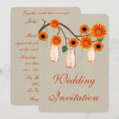 麻の葉 オレンジ メイソンジャー 結婚式招待状 招待状 (正面/裏面)