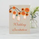 麻の葉 オレンジ メイソンジャー 結婚式招待状 招待状 (スタンド正面)
