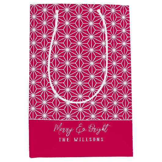 麻の葉 | 朝野羽日本の紋様抱き枕 ミディアムペーパーバッグ (正面)