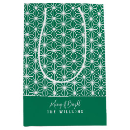 麻の葉 | ASANOHA Japanese Kimono pattern Xmas gift ミディアムペーパーバッグ