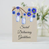 麻の青い花のメイソンジャー安全対策 エンクロージャーカード (スタンド正面)