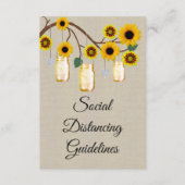 麻ひもイエロー花柄メイソンジャー安全対策 エンクロージャーカード (正面)