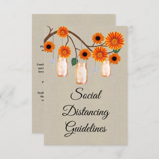 麻ひもオレンジ花柄メイソンジャー安全対策 エンクロージャーカード (正面/裏面)