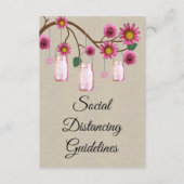 麻ひもピンクの花模様のメイソンジャー 安全対策 エンクロージャーカード (正面)