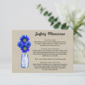 麻ひもブルー花柄メイソンジャー安全対策 エンクロージャーカード (スタンド正面)