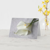 麻布のオランダカイウユリ カード (黄色い花)