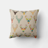 麻布のレトロのシカの頭部 クッション (裏面)