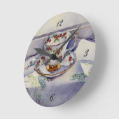 麻布の1799年のティーカップ ラウンド壁時計 (傾斜)