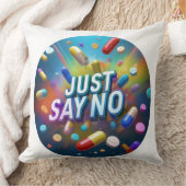 麻薬に対して断る クッション (ブランケット)