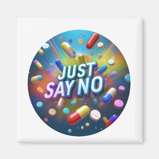 麻薬に対して断る マグネット (正面)