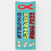 麻薬抜頭が切れるきの赤いリボン週間が強い 横断幕 (縦)