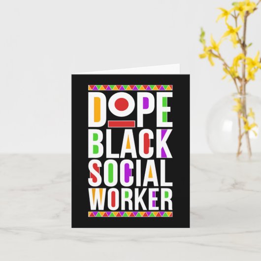 麻薬黒のソーシャルワーカーアフリカ系アメリカ人のソーシャルW カード (黄色い花)