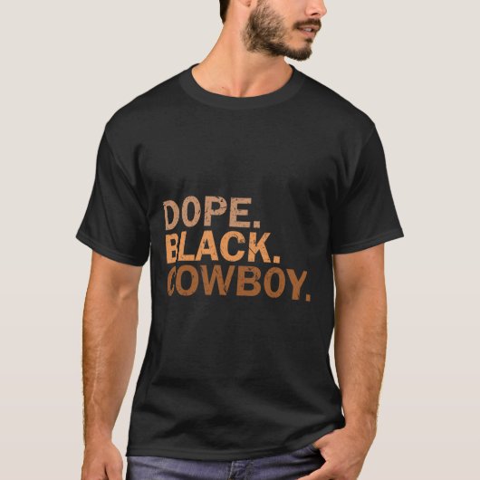 麻薬黒カウボーイメラニンブラックアフリカロデオCowb Tシャツ (正面)