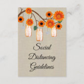 麻袋オレンジ花柄メイソンジャー安全対策 エンクロージャーカード (正面)
