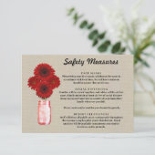 麻袋赤花模様のメイソンジャー 安全対策 エンクロージャーカード (スタンド正面)