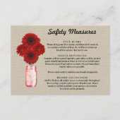 麻袋風赤花模様のメイソンジャー 安全対策 エンクロージャーカード (正面)