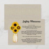 麻袋黄色花柄メイソンジャー安全対策 エンクロージャーカード (正面/裏面)