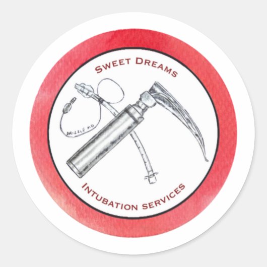 麻酔おもしろい医の薬剤師 ラウンドシール (正面)