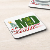 麻酔医のメリークリスマス コースター (左側)