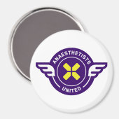 麻酔医バ統一されたッジ マグネット (正面/裏面)