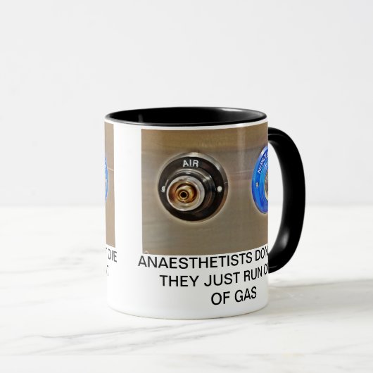 麻酔士はそれらちょうど使い果たしますガスを死にません マグカップ (正面右)