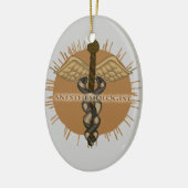 麻酔専門医カドゥセウス楕円オーナメント セラミックオーナメント (左)