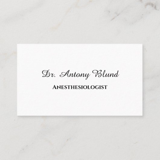 麻酔専門医シンプルピンクビジネスカード 名刺 (裏面)