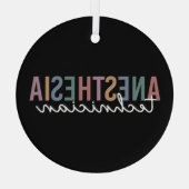 麻酔技術者レトロ麻酔技術 ガラスオーナメント (裏面)