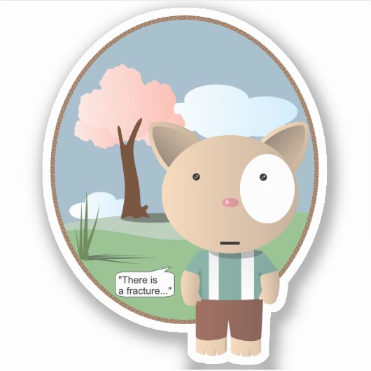 麻酔整形外科骨折 シール (正面)