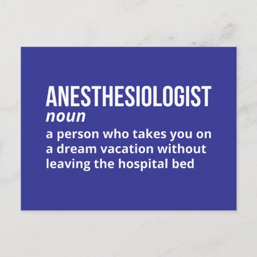麻酔科おもしろい学者の定義 ポストカード (正面)