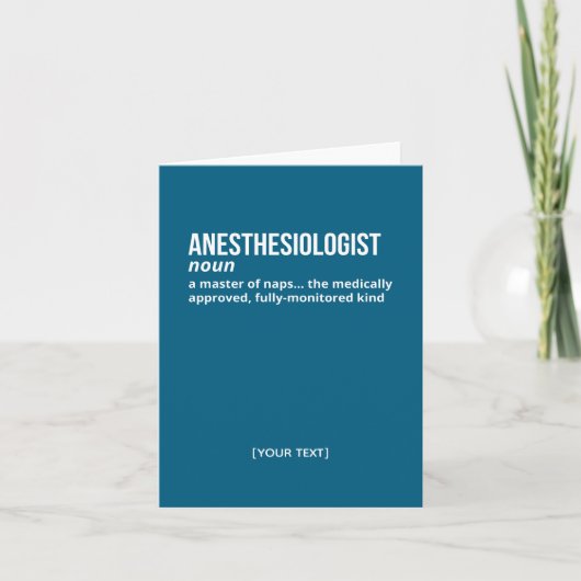 麻酔科医の定義カード - 医学生 サンキューカード (正面)