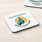 麻酔科医は手を握っている、麻酔 コースター (左側)